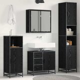 vidaXL Set namještaja za kupaonicu 4 pcs Crni hrast 65 x 33 x 60 cm Cijene