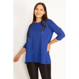 Şans Women's Plus Size Saks Ornamental Zippered Sweatshirt Cene