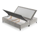 Maison de Rêve Svijetlo sivi tapecirani bračni krevet s prostorom za odlaganje 140x200 cm Tate – | shoptok.hr