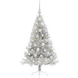  Umjetna preddekorirana božićna jelka srebrna 120 cm PET | Shoptok.si
