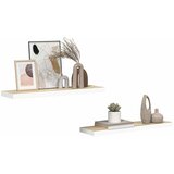  Plutajuće zidne police 2 kom hrast i bijele 80x23,5x3,8 cm MDF | shoptok.hr