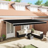vidaXL Ročna retraktibilna tenda Črna 500x300 cm, Nadomestno platno za tenda 5x3 m Črna Cene