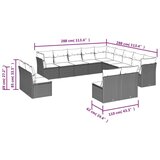 vidaXL 13-dijelni set vrtnih sofa od poliratana s jastucima sivi | shoptok.hr