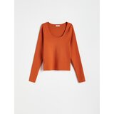 Reserved pletena bluza - oranžna Cene