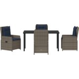  5-delni set za vrt z jedilnimi mizami iz sivega poli ratana, (22087901) | Shoptok.si