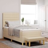  Okvir kreveta s madracem Set od 2 Krem Tkanina 100 x 200 cm | shoptok.hr