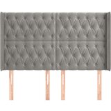  Uzglavlje s ušima svjetlosivo 163x16x118/128 cm baršunasto | shoptok.hr