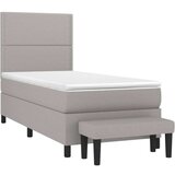  Box spring postelja z vzmetnico svetlo siva 80x200 cm blago, (20893649) | Shoptok.si