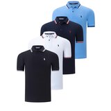 Dewberry QUAD SET T8594 MENS T-SHIRT-BLACK-WHITE-NAVY-LIGHT BLUE Cijene