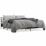 Furnova Posteljni okvir dimljeni hrast 200x200 cm inž. les in kovina, (21936574) | Shoptok.si