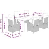  Vrtna garnitura - 7-dijelni vrtni blagovaonski set od poliratana s jastucima bež - Dužina stola 200 cm Oštra noga 6 | shoptok.hr