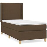  Krevet s oprugama i madracem tamnosmeđi 90 x 190 cm od tkanine | shoptok.hr