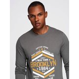 Ombre Men's collegiate style printed longsleeve - grey Cene