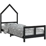  Okvir za dječji krevet crni 80 x 200 cm od masivne borovine | shoptok.hr