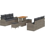  Set od 9 dijelova vrtne sofe s jastučićima siva poli ratan akacija 2-seaterska vrtna sofa s jastučićima siva poli ratan set od | shoptok.hr