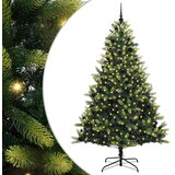  Umjetno savitljivo božićno drvce s 300 LED dioda Zelena 240 cm | shoptok.hr