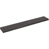 vidaXL Stenska polica temno siva 180x30x(2-6) cm trdna hrastovina Cene