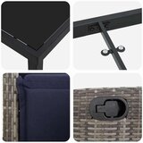  Vrtni set za objed s jastukom 7 pcs Siva poliratan | shoptok.hr