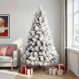  Umjetno božićno drvce s nogom 240 cm PVC i metal - Zelena i bijela 240 cm bez LED svjetala | shoptok.hr