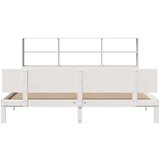 vidaXL Knjižna postelja brez vzmetnice bela 200x200 cm trdna borovina | Shoptok.si