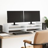  Stalak za monitor bijeli 100x27x20 cm od konstruiranog drva | shoptok.hr