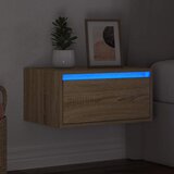  Zidni noćni ormarić s LED svjetlima boja hrasta sonome | shoptok.hr