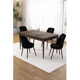 Hanah home trpezarijski set Pir, sto i 4 stolice, ploča u dekoru drveta Baroque, crna tkanina Babyface | Eponuda.com