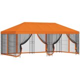 Paviljon s bočnim stranama 6 x 3 m Narančasta Poliester i čelik | shoptok.hr