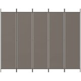 Sobna pregrada s 5 panela Antracit 250 x 200 cm od tkanine | shoptok.hr
