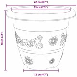  Okrugla saksija za cveće 24 pcs Crvena cigla Ø 22 x 18 cm | shoptok.hr