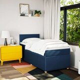 vidaXL Box spring postelja z vzmetnico modra 90x190 cm blago, (21291009) | Shoptok.si