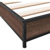vidaXL Okvir za krevet smeđi hrast 75x190 cm konstruirano drvo i metal | shoptok.hr