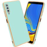Cadorabo Ohišje, združljiv s Samsungom v sijajni metini zeleni barvi - Zlato - zaščitni pokrov iz fleksibilnega silikona TPU in z zaščito pred kamero, (20602830) | Shoptok.si