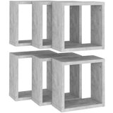  Kockaste zidne police 6 kom siva boja betona 30 x 15 x 30 cm - Beton siva 30 x 15 x 30 cm 6 1 | shoptok.hr