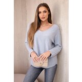 Kesi Włoski V-neck sweater grey | shoptok.hr