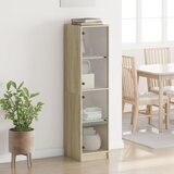  Visoka komoda sa staklenim vratima boja hrasta 35 x 37 x 142 cm | Eponuda.com
