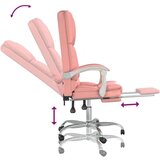 vidaXL Masažni pisarniški stol roza umetno usnje, (21378283) | Shoptok.si