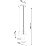  Sollux SL.1226 - Luster na sajli REA 3xE14/12W/230V beton | Eponuda.com