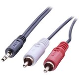 Lindy 35680 cinch / klinker avdio priključni kabel [2x moški cinch konektor - 1x 3\,5 mm banana moški konektor] 1.00 m črna, (21732423) | Shoptok.si