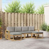  Set vanjskih sofa 6 kom. Bijela i svjetlosiva Smeđa 257 x 122,5 x 73 cm | Shoptok.si