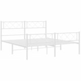  Metalni okvir kreveta uzglavlje i podnožje bijeli 120x200 cm | Eponuda.ba