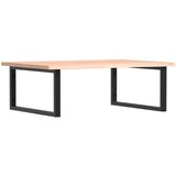  Zidna polica za umivaonik od čelika i masivne hrastovine Smeđa 80 x 60 x 2 cm | Shoptok.si