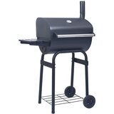 vidaXL žar na oglje smoker s spodnjo polico črn Cene