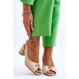 EVENTO PE1 Fashionable Leather Heel Sandals Beige Hette | Shoptok.si