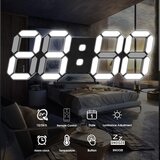 Venisymlis 3D Led Digitalna Stenska Ura Velika Svetleča Budilka Brezšumna Funkcija Dremeža Nastavljiva Svetlost, (22060027) | Shoptok.si