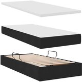  LED krevet za pohranu s madracem Crna 90 x 200 cm Tkanina | shoptok.hr