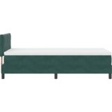 vidaXL Box Spring Krevet s Madracem Tamnozelena 90x200 cm Baršun | shoptok.hr
