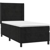  box spring s madracem LED crni 90x200 cm baršun | shoptok.hr