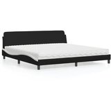 vidaXL Krevet s madracem crno-bijeli 200 x 200 cm od umjetne kože | shoptok.hr
