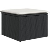 vidaXL 6-dijelni set garniture za vrt s jastučićima Crna Poli Ratan Akacija | shoptok.hr